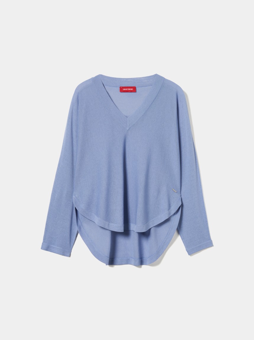 Camisola assimétrica decote em V