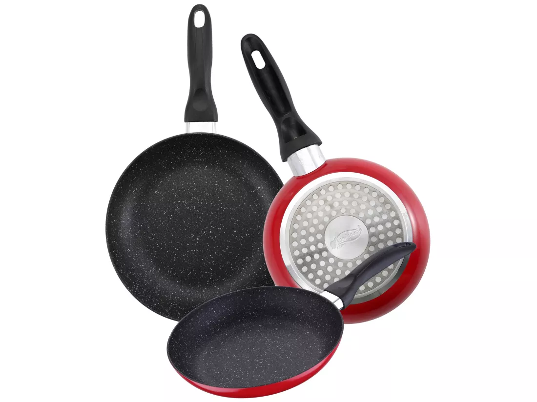 Set de 3 poêles avec revêtement en marbre ø16 cm ø20 cm ø24 cm ø24 cm