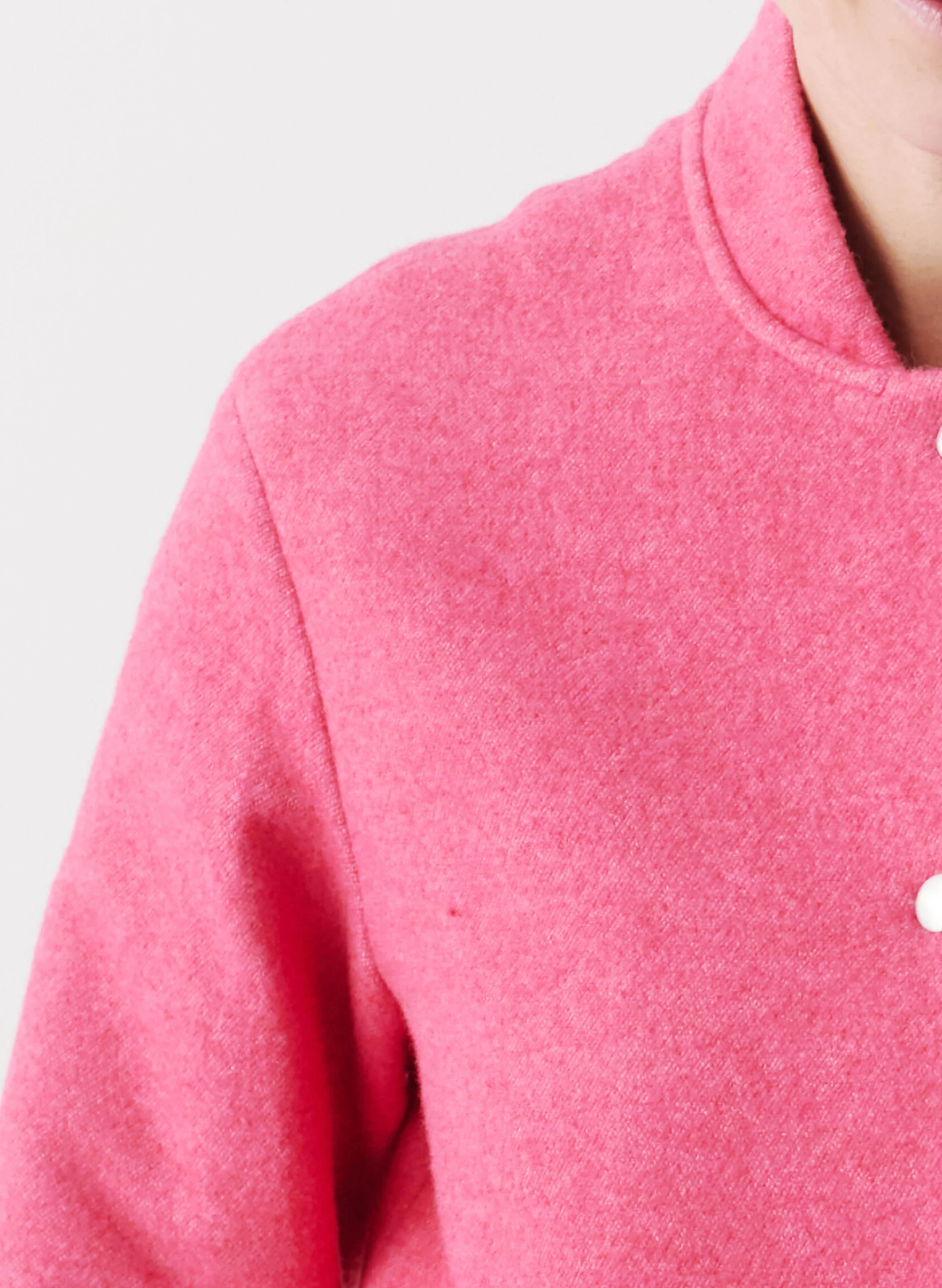 GAZELLE - Manteau court en laine mélangée | Rose