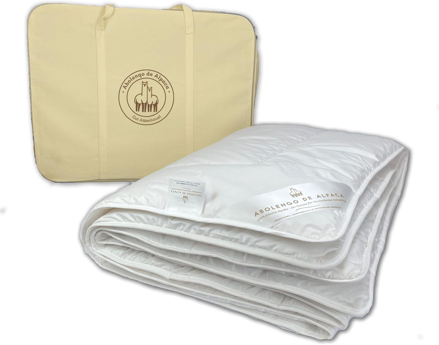 Alpaka Bettdecke Ganzjahresdecke, Premium Line, 100% Baby Alpaka Füllung (1785g), Bezugsstoff: 200er Baumwollbatist, Temperaturregulierend, 220x240cm, Ideal für das ganze Jahr
