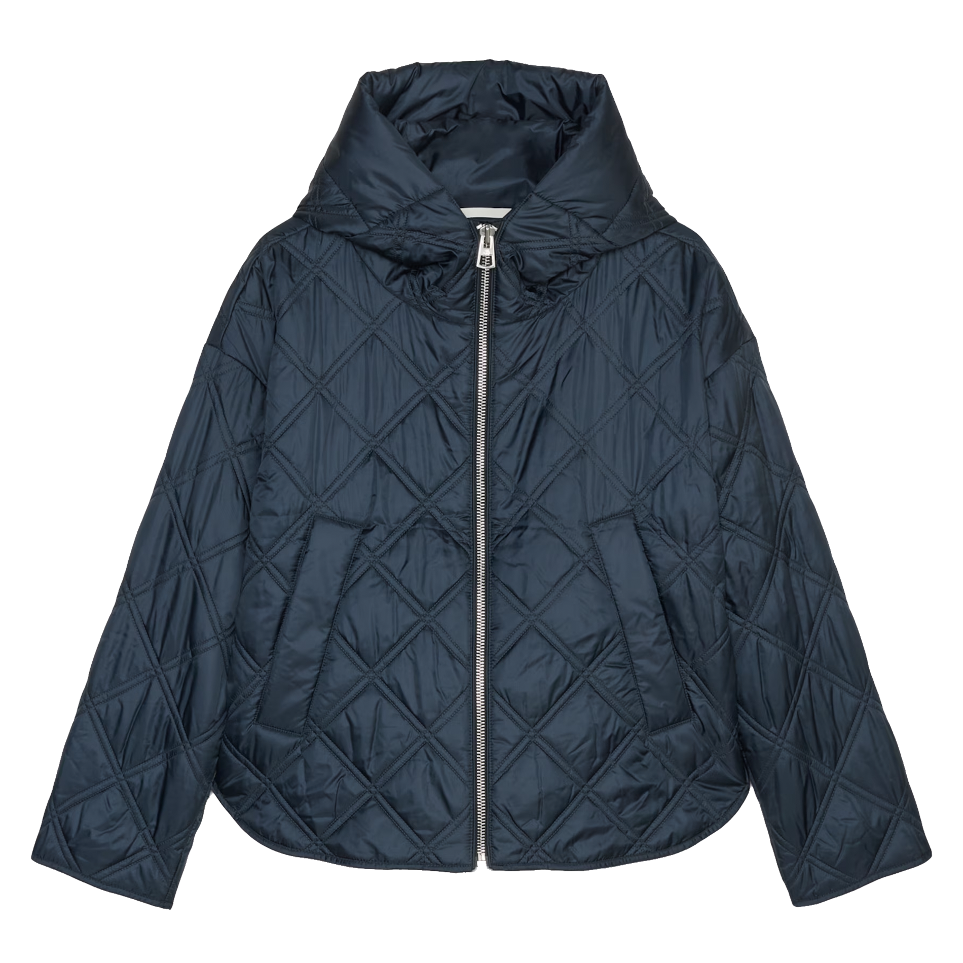 Veste col montant matelassée | Bleu