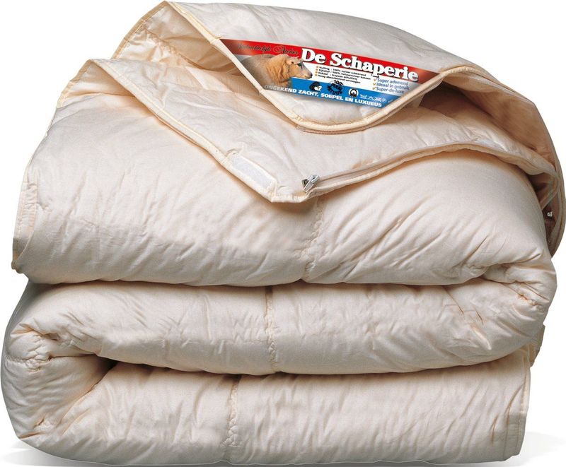 De Schaperie | Luxe 4-Seizoenen 100% IWS Zuiver Scheer wollen Dekbed met Rits | All-Season | 200x220 cm (extra lang)
