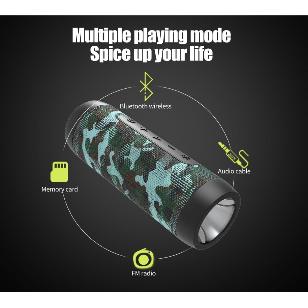 3in1 Bluetooth 5.0 Outdoor Lautsprecher FM Radio Powerbank 4000mAh   1W Taschenlampe (MicroSD Slot   Aux In) - Blau