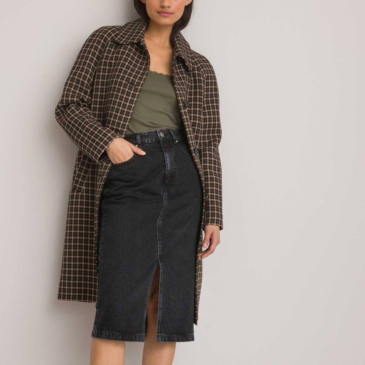 COLEÇÕES LA REDOUTE<br>Sobretudo longo xadrez