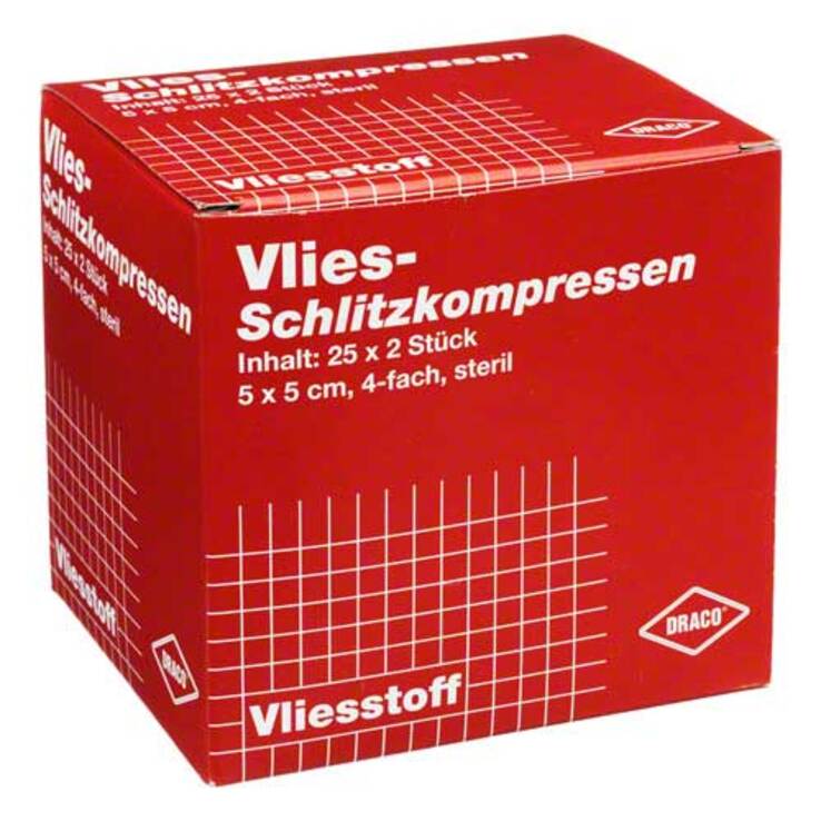 Schlitzkompressen Vlies 5x5c, 25X2 St
