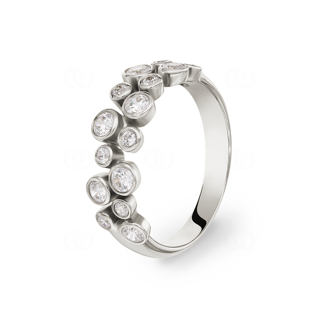 Damenring 750/18 K Weissgold mit Zirkonia Ø 54