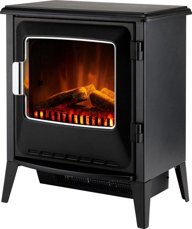 Elektrische Haard - Zwart - Lucia - Vrijstaande Kachelvuur - 1000w / 2000w - Thermostatisch - Afstandsbediening
