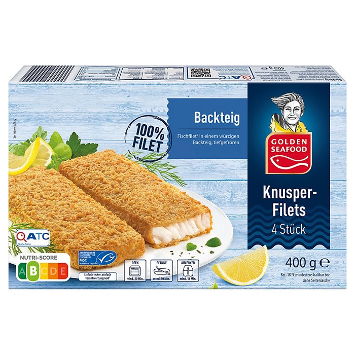 GOLDEN SEAFOOD Knusperfilets 400 g, Backteig