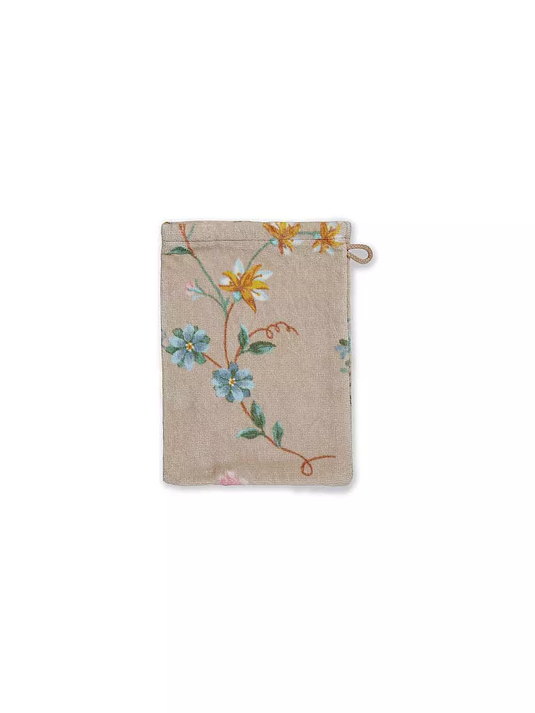 PIP STUDIO Waschhandschuh LES FLEURS 16x22cm Khaki hellbraun