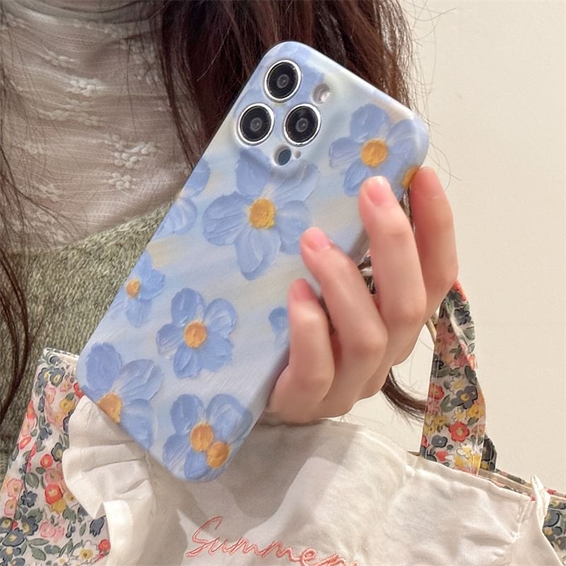 Fonekase - Bloemen telefoonhoesje - Apple iPhone 16 Pro Max / 16 Pro / 16 Plus / 16 / 15 Pro Max / 15 Pro / 15 Plus / 15 / 14 Pro Max / 14 Pro / 14 Plus / 14 / SE / 13 Pro Max / 13 Pro / 13