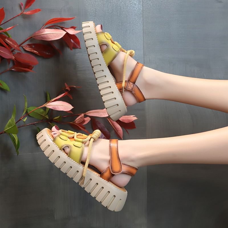Aneka - Platform Color Block Sandalen