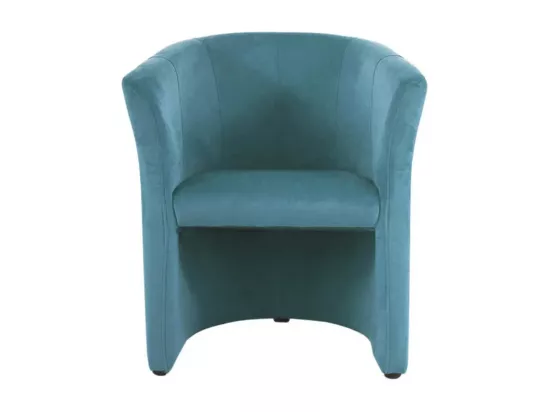 Fauteuil cabriolet confort velours turquoise Tisso
