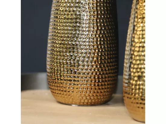 Vase en céramique doré 14 x 33.5 cm
