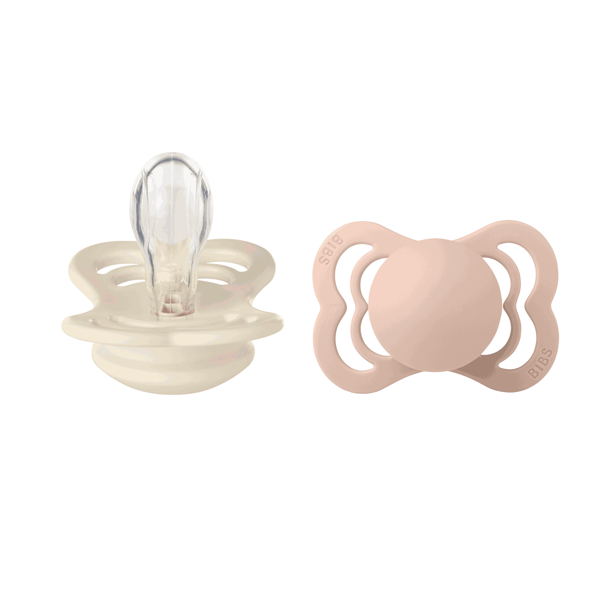 Bibs Supreme str 1 (2 pk) Ivory & Blush (silicone) - Rumpetroll