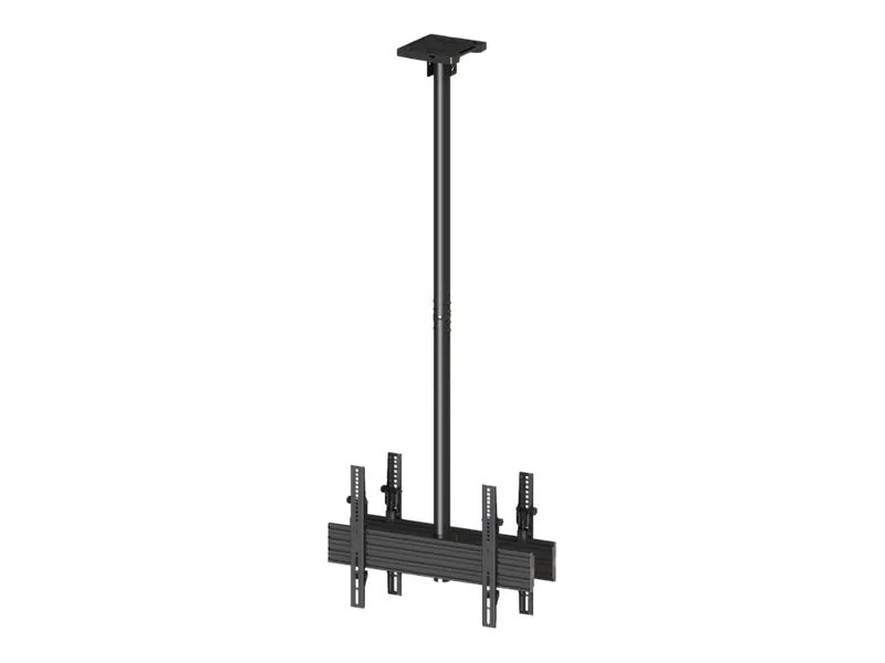 Multibrackets M Ceiling Mount Pro MBC1UX2 - Monteringssæt (loftsplade, loftspladeafdækning, 4 vippearme, 2 pæleklemmer, 2 skinner, 2 forlængerrør (80 cm)) - for 2 LCD displays - aluminium, stål - sort - skærmstørrelse: 40