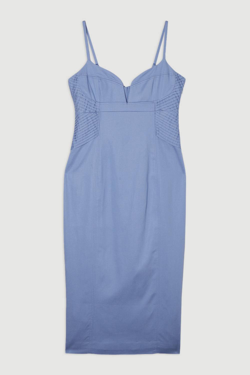KarenMillen Robe Mi-longue Ajustée À Pinces En Lin Premium Petite