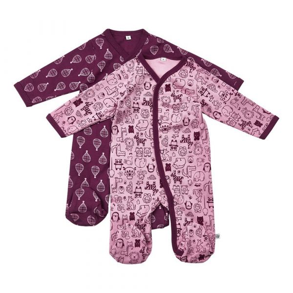 Pippi Buttons 2 Pack Pyjama Roxo 0 Meses