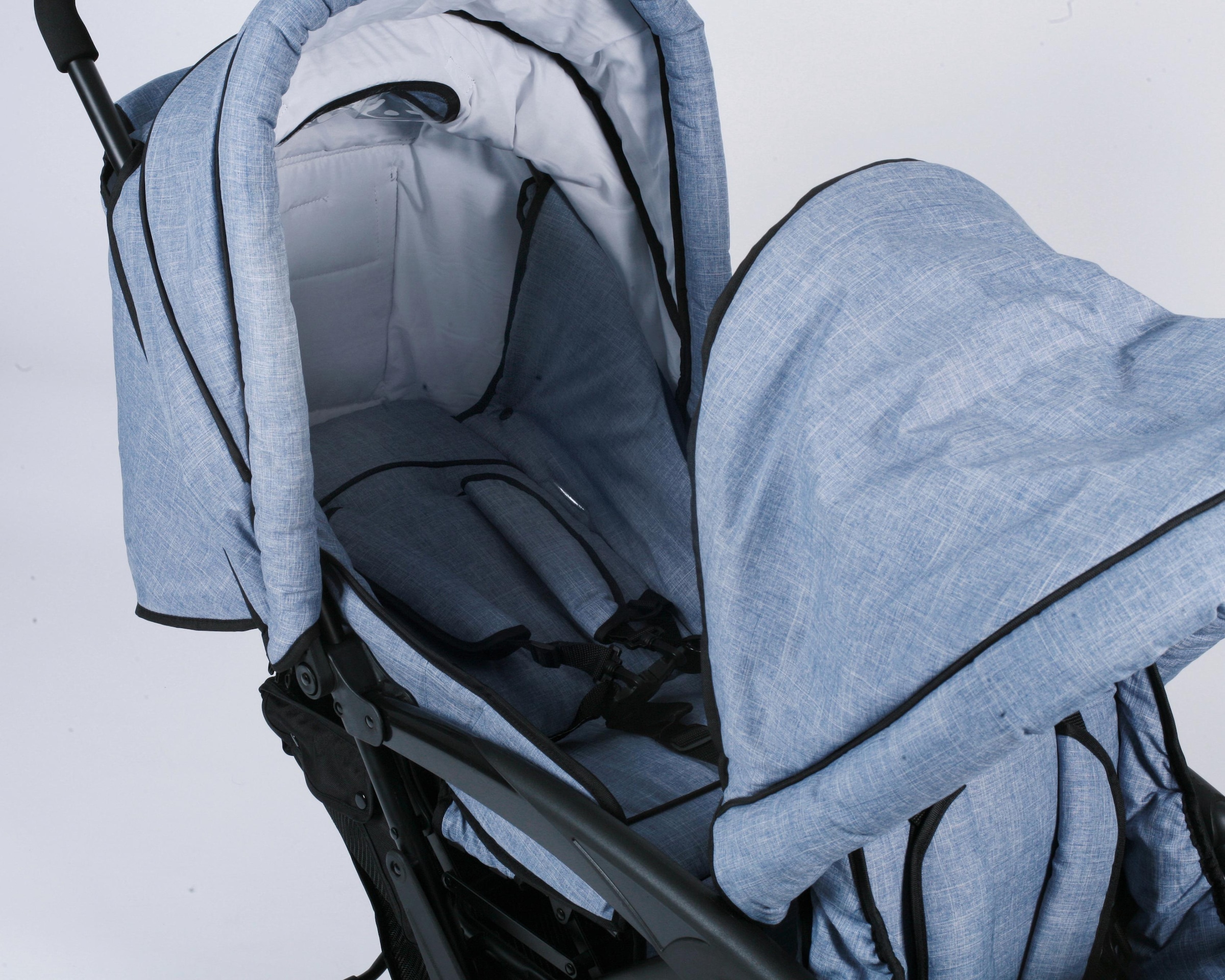 CHIC4BABY Geschwisterwagen »Duo, hellblau« mit feststellbaren Doppelschwenk-Vorderrädern