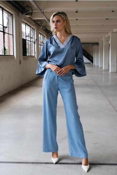 Maicazz blauwe dames blouse