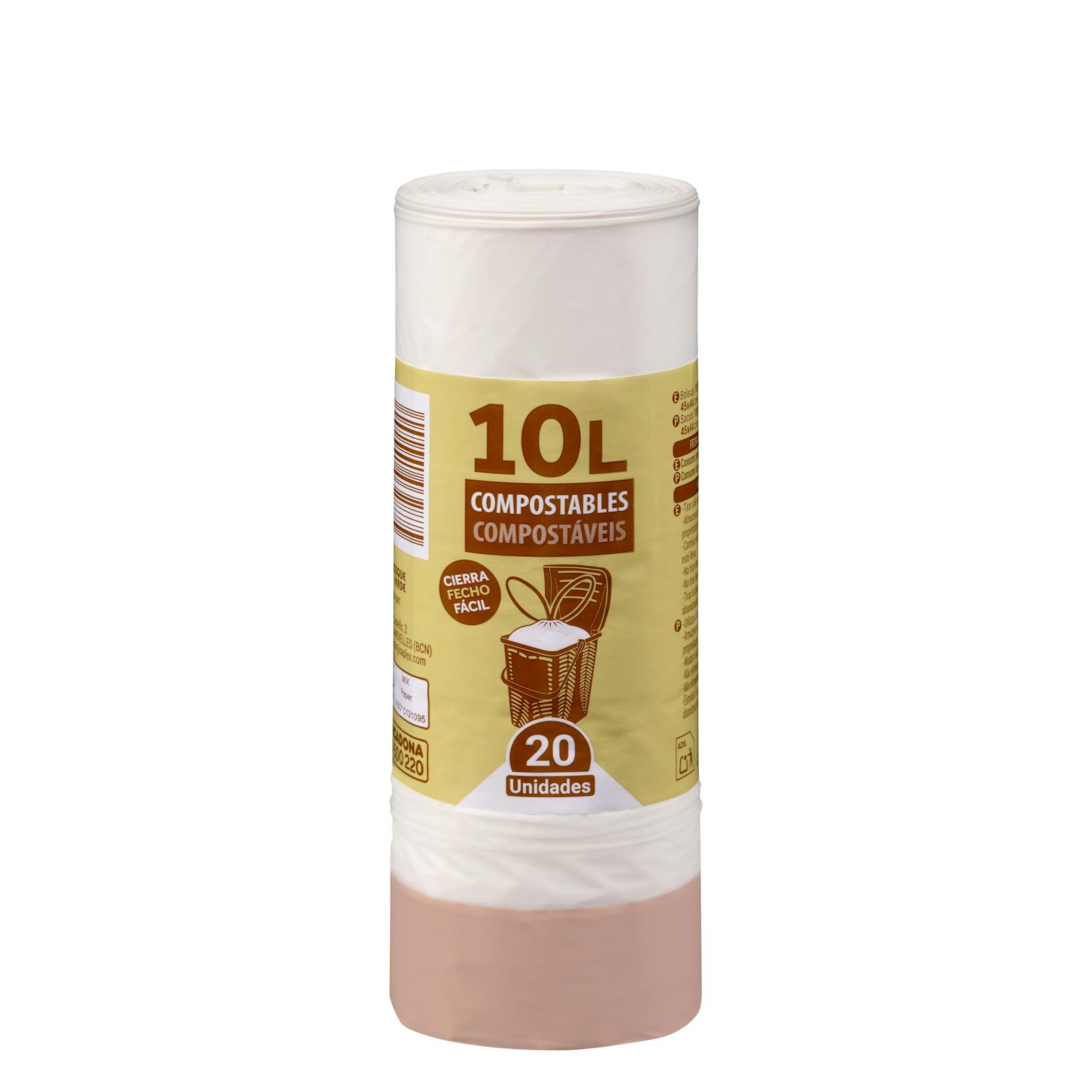 Sac poubelle compostable Green Forest, petit seau de 10 L