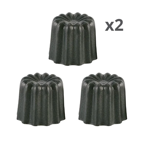 Lot de 6 moules à canelés en aluminium anti-adhésif 5,5 cm Patisse