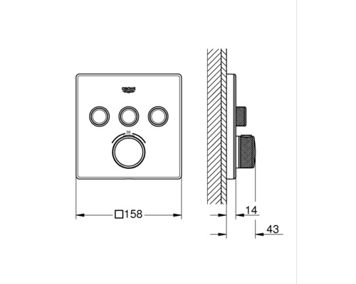 GROHE Inbouw Thermostatische Douche GROHTHERM SMARTCONTROL Maanwit 29157LS0