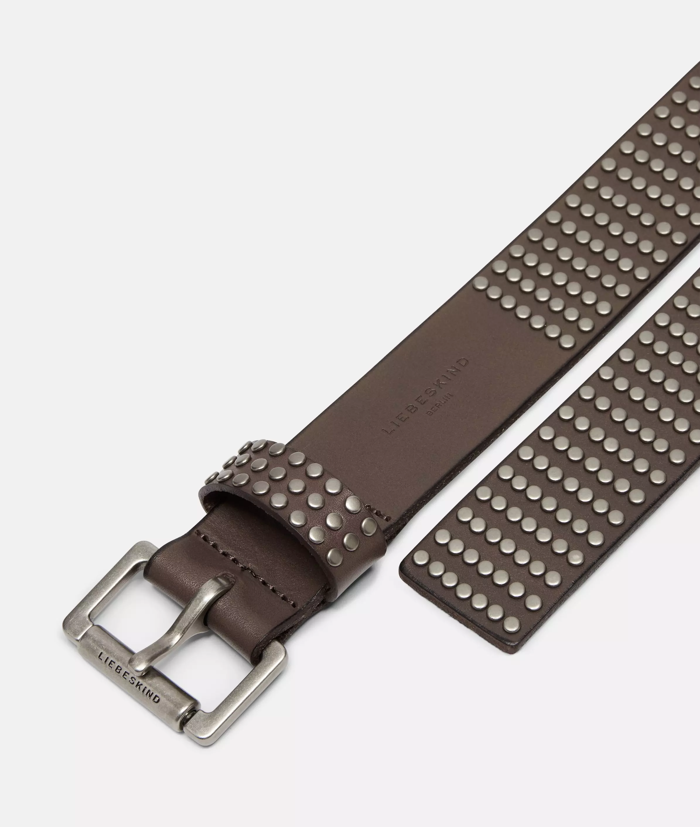 Belt Wide studded belt made from cowhide leather