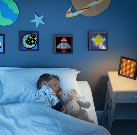 (20x20cm) Digitaler Pixel Bilderrahmen Home Deko Fotorahmen mit App Steuerung (iOS/Android) - Schwarz