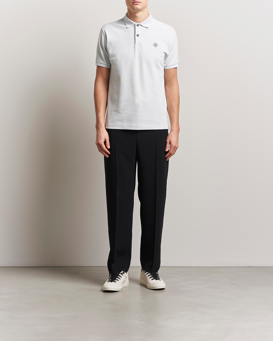Stone Island Organic Cotton Pique Polo Sky Blue