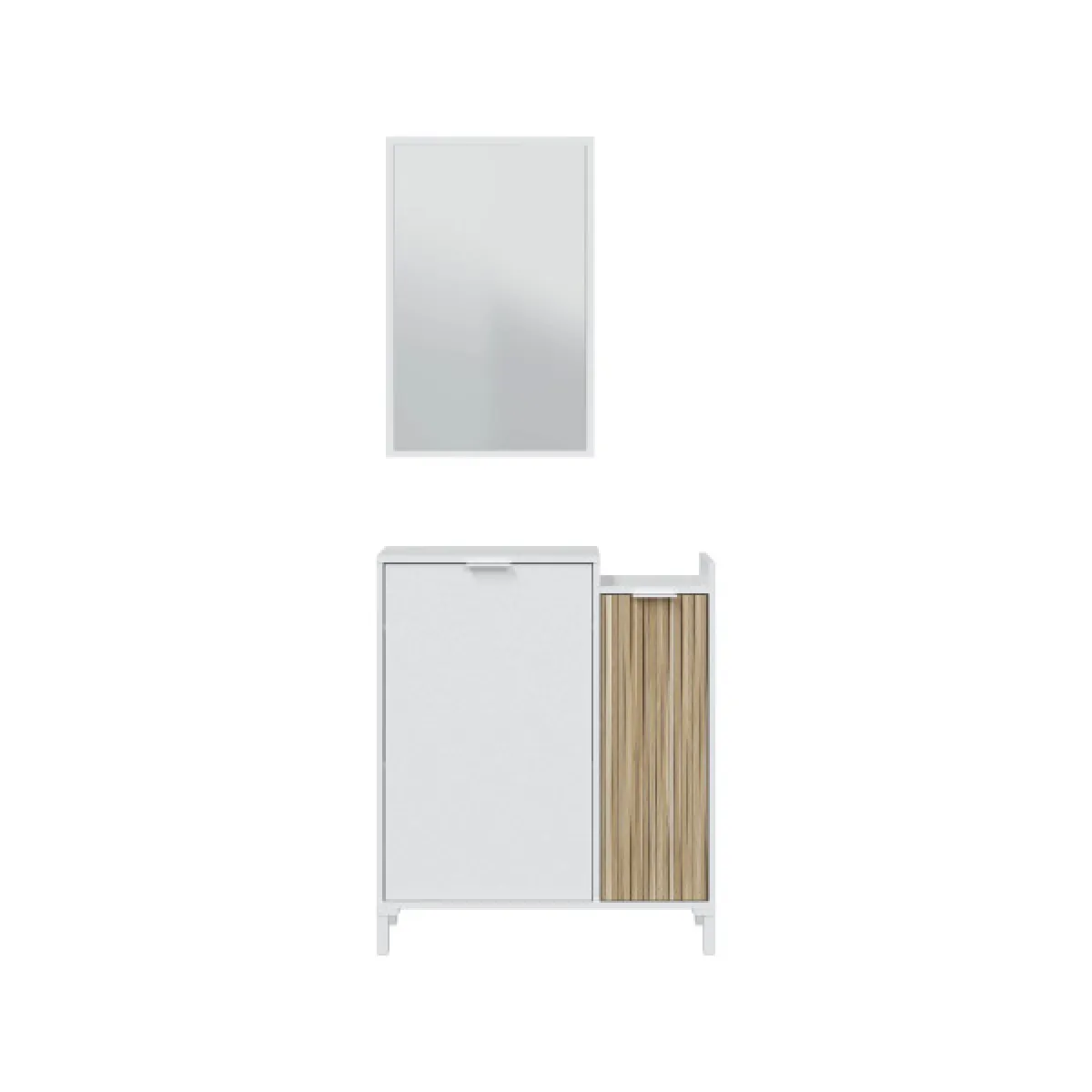 Dansmamaison Meuble d'entrée YANA - Blanc/Bois clair