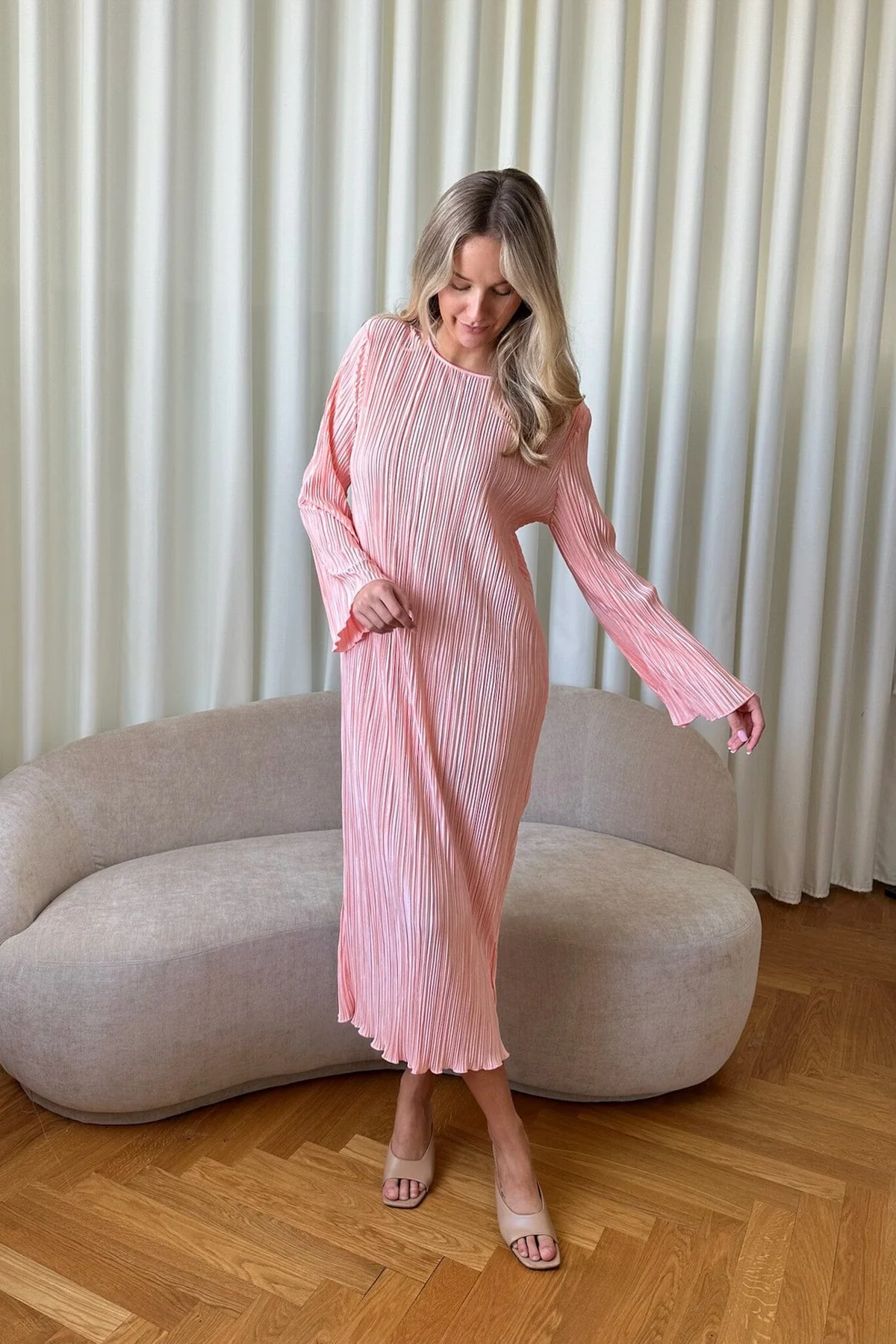 BYIC Kellyic Long Plissé Dress lp light pink
