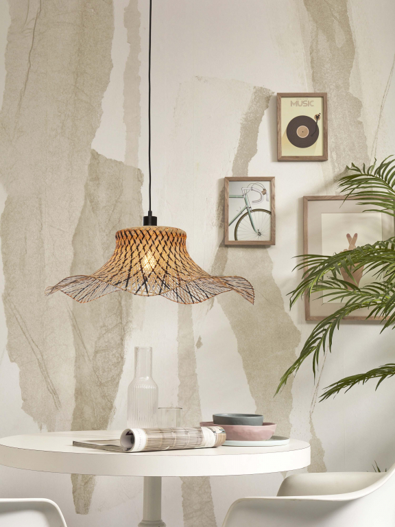 Good&Mojo Ibiza hanglamp Ø65 large zwart/naturel