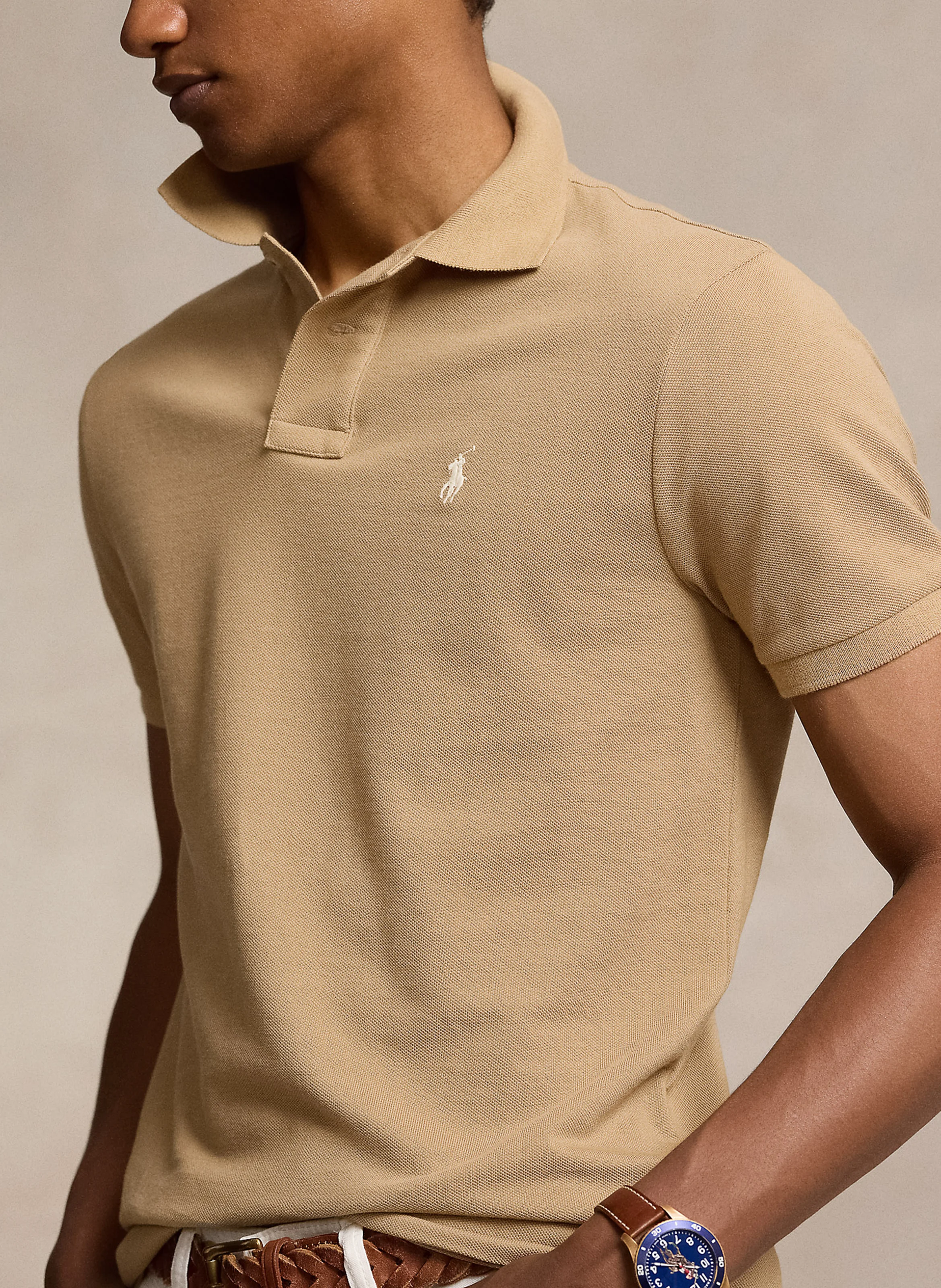 Polo slim-fit en coton | Beige
