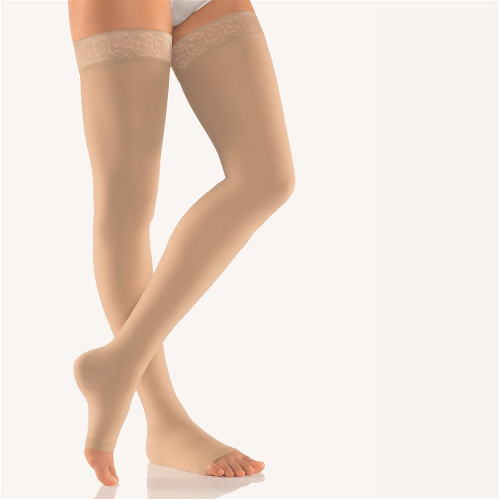 BORT Trend AG KKL2<br>1 Paar, II, offene Spitze weit-kurz beige Spitzenhaftband