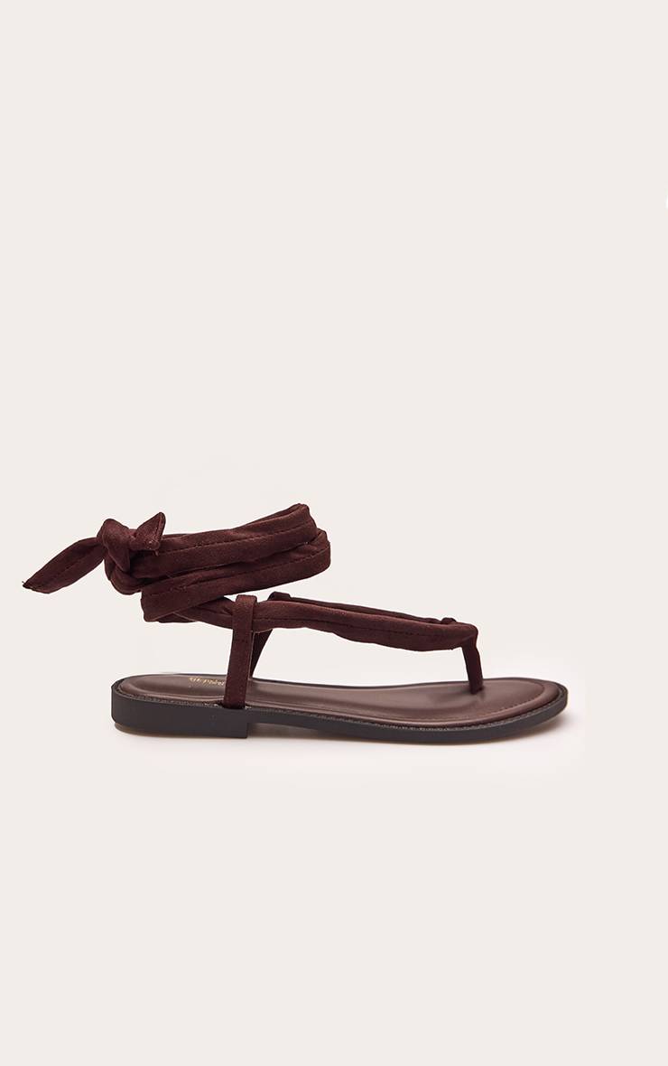 Chocolat Sandales Tongs À Lanières Tubulaires En Synthétique