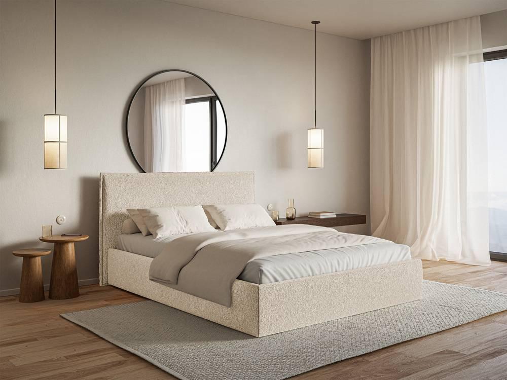 NADUVI Collection Bedframe Esmay chenille 160 x 200 cm
