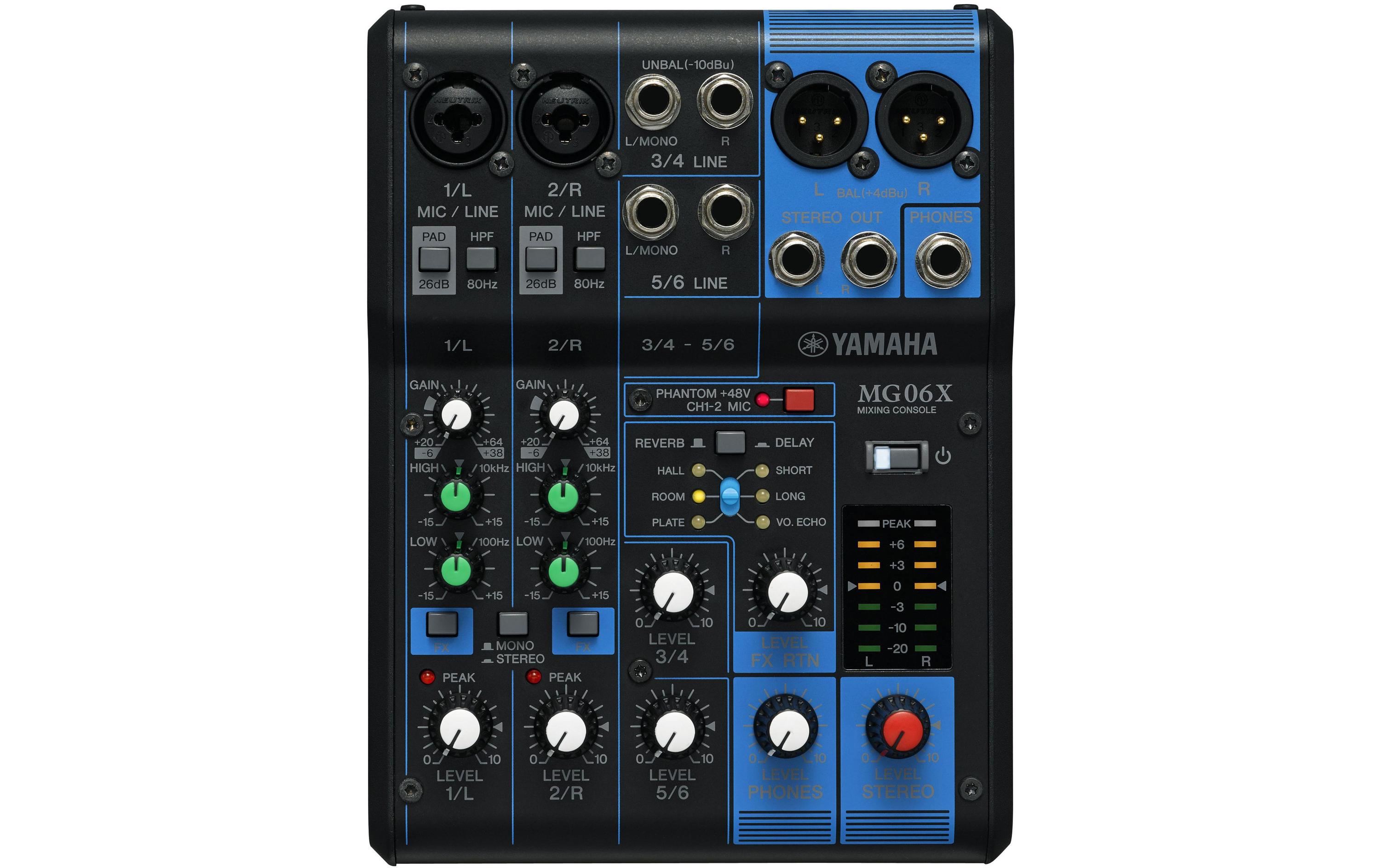 Mischpult MG06X - 6-Kanal, analog<br>Tragbarer 6-Kanal-Analogmixer mit Effektsektion