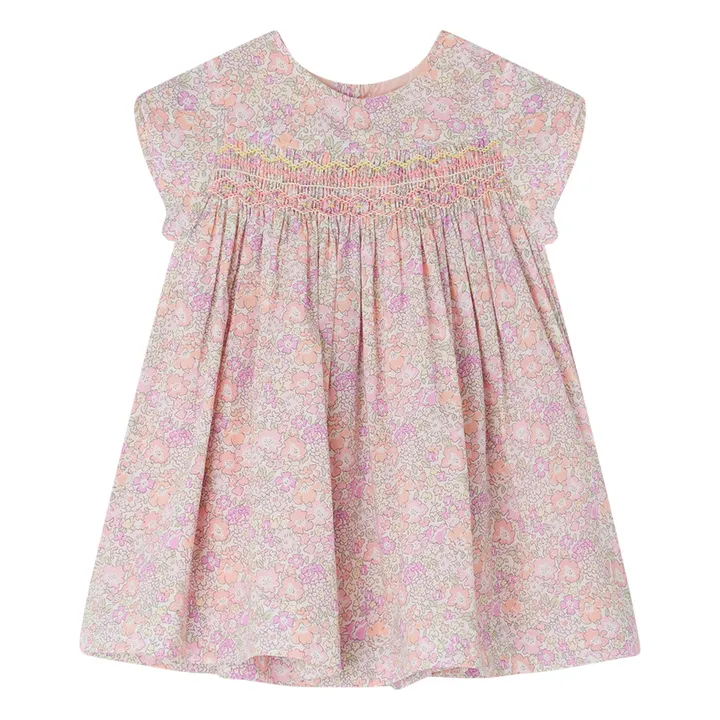 Bonpoint Robe Smockée Liberty Maruska | Rose poudré