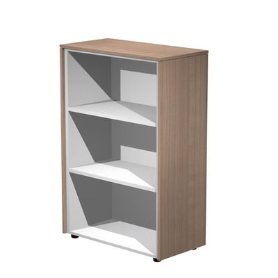 Armoire mi-haute Flora - L82,8xP43xH119,8 cm - portes mélaminés - 2 étagères - merisier arabis
