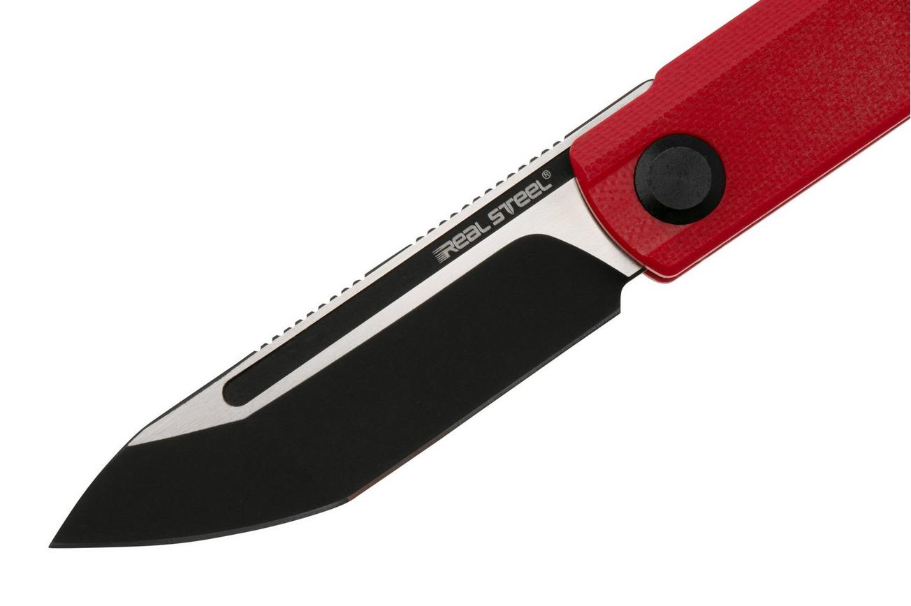 Real Steel G-Tanto EDC 7801RB Two-Tone Finish Nitro-V, Red G10, slipjoint zakmes, Ostap Hel design
