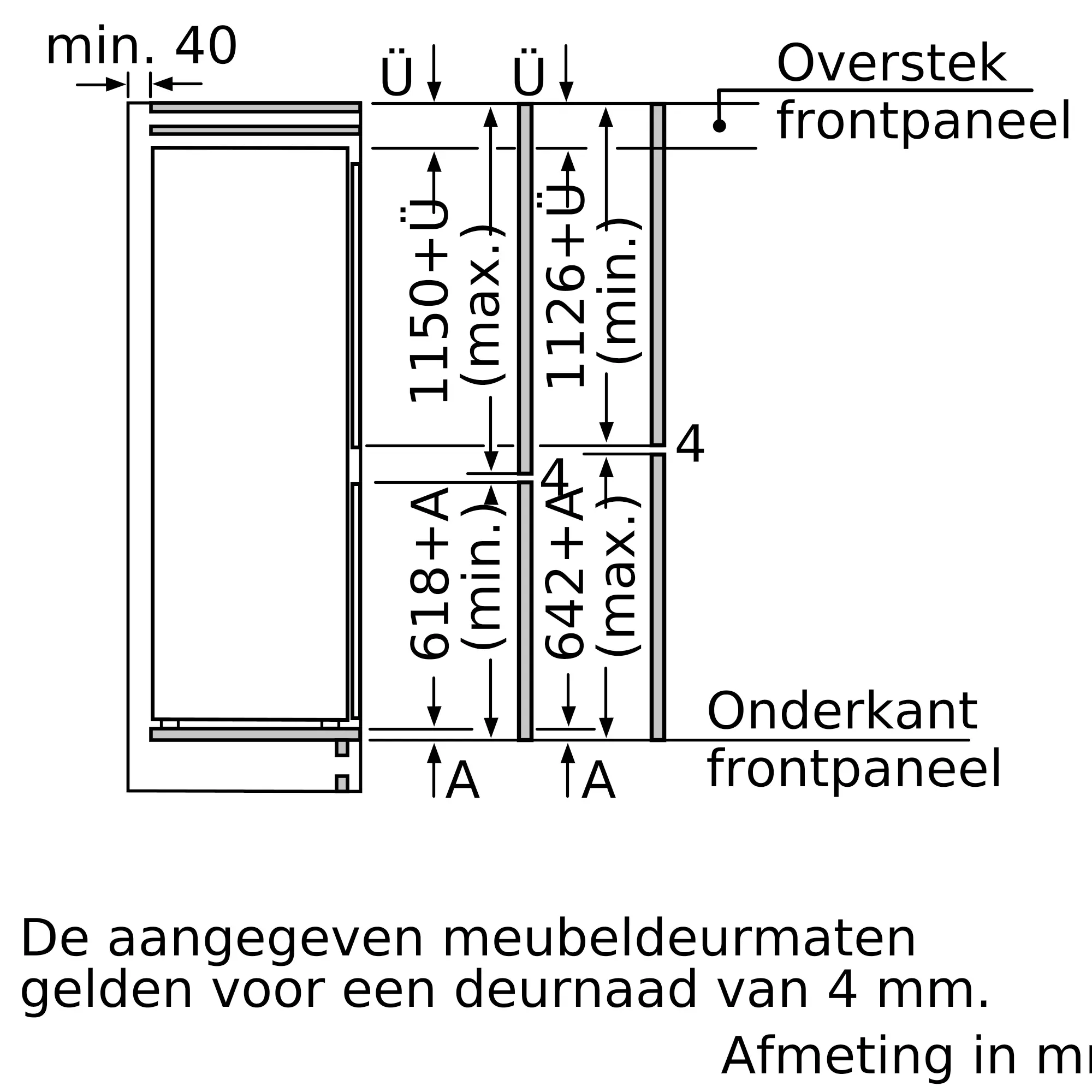 Serie 6 Inbouw koel-vriescombinatie 177.2 x 55.8 cm Vlakscharnier met SoftClose