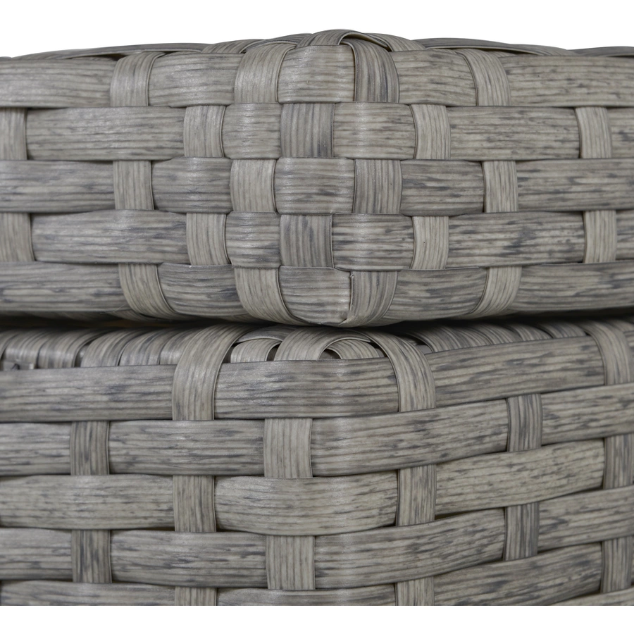 Outsunny Polyrattan Sitzgruppe mit Beistelltisch und Sitzpolstern, 4-teilig Grau
