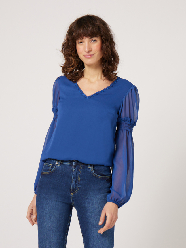 Top manches transparentes