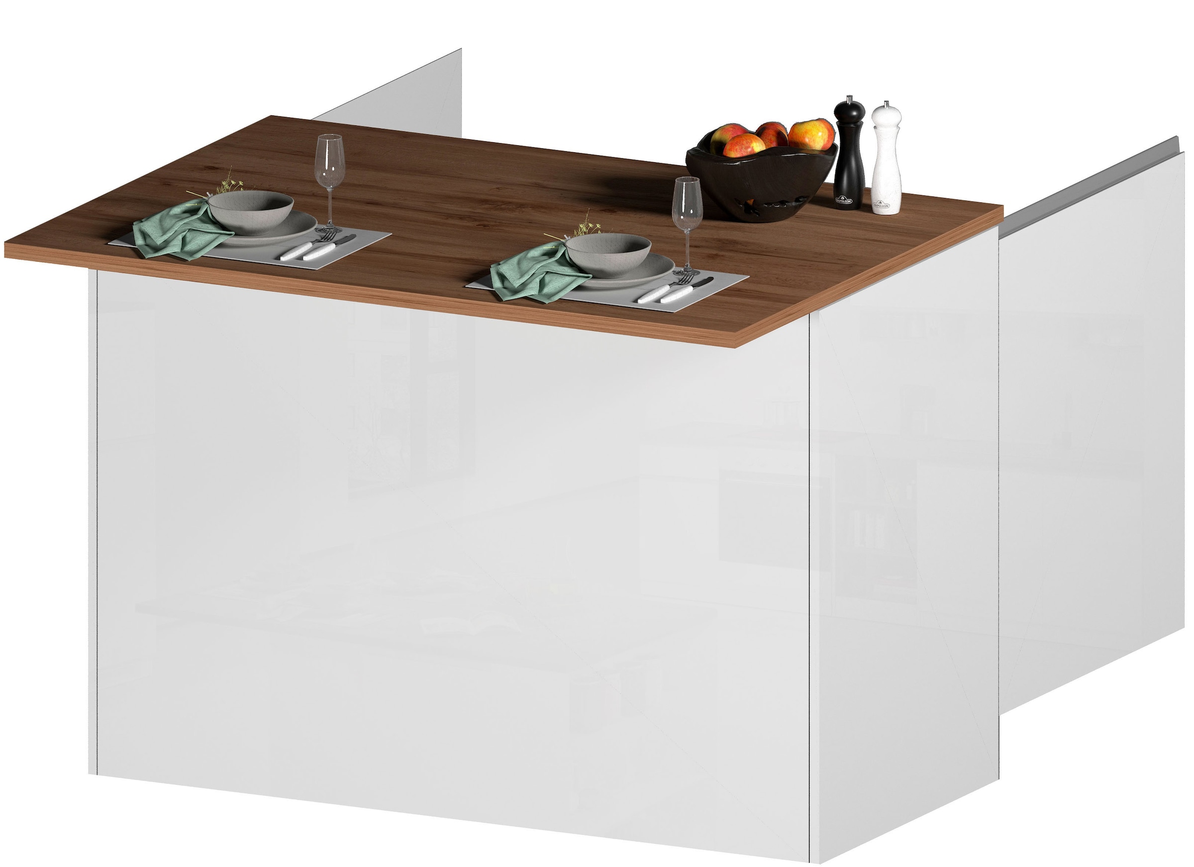 KOCHSTATION Kücheninsel »KS-Sole« Breite 125 cm, mit 2 Türen