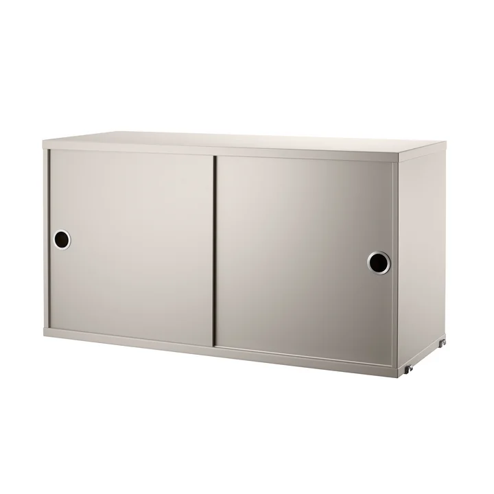 String - Schrankmodul mit Schiebetüren 78 x 30 cm, beige