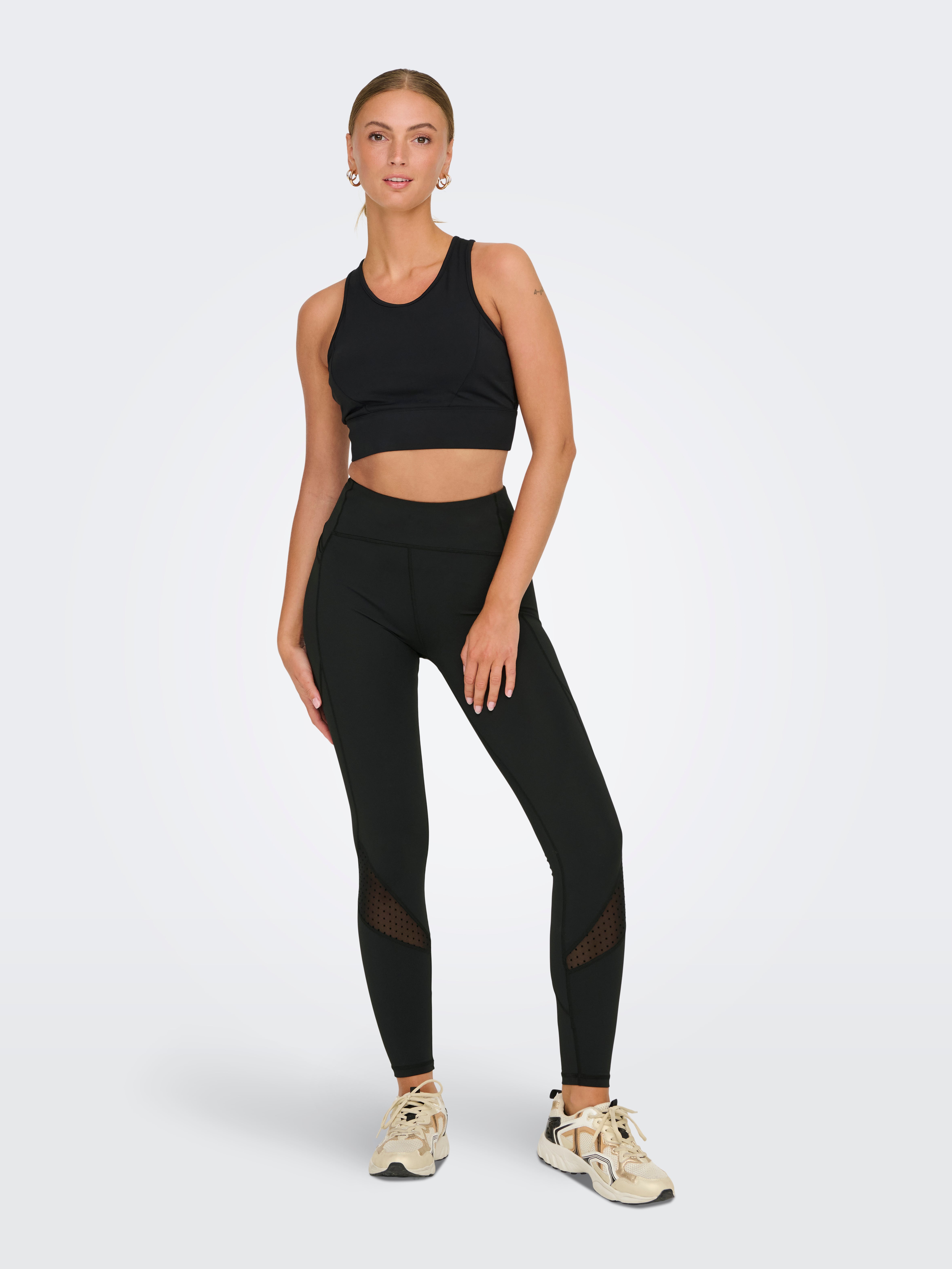ONPRYA-2-DOT Hohe Taille Enger Schnitt Sportleggings Black