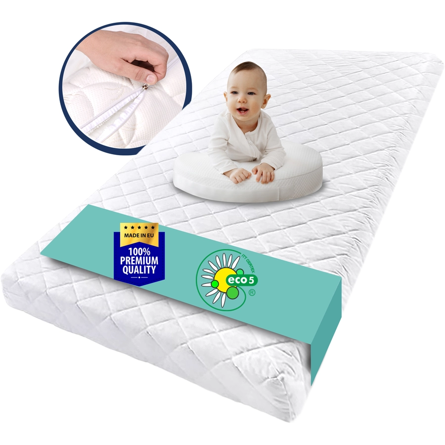 Kids Collective Babymatratze 70x140 cm mit waschbarem Bezug weiß ohne Spannbettlaken
