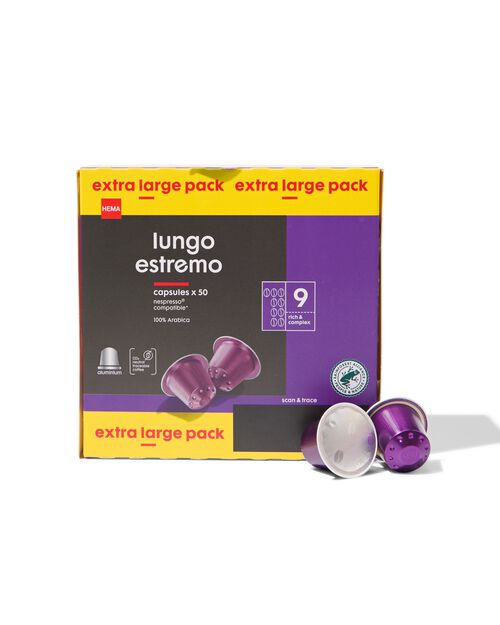 50 capsules de café lungo estremo
