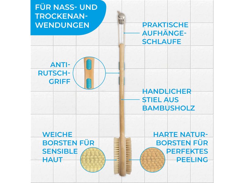 Quick Aid Dusch- und Badebürste 1 Stück 2-in1 Körpermassagebürste