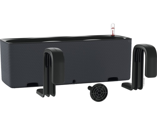 Lechuza Cube Color bloembak 40x14x13,5 cm grijs incl. grondbewateringssysteem